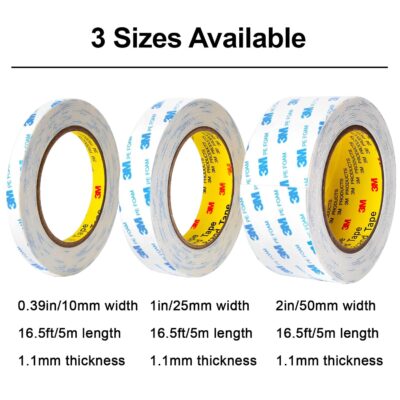 Heavy Duty Double Sided Mounting Tape - 1in x 16.5ft - Image 2