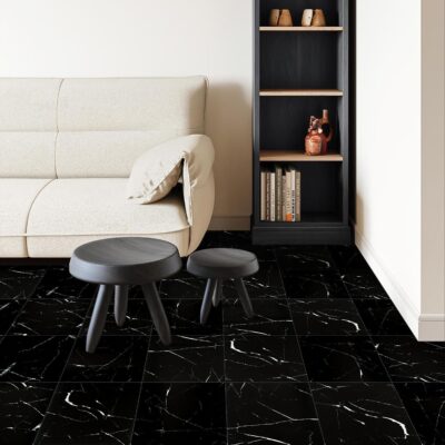 Elffloor Black Marble Peel and Stick Vinyl Flooring, 10 Pcs - Image 8