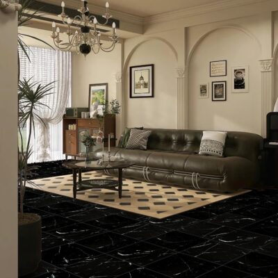 Elffloor Black Marble Peel and Stick Vinyl Flooring, 10 Pcs - Image 6