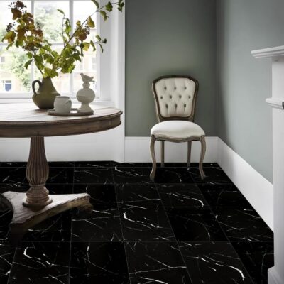 Elffloor Black Marble Peel and Stick Vinyl Flooring, 10 Pcs - Image 4