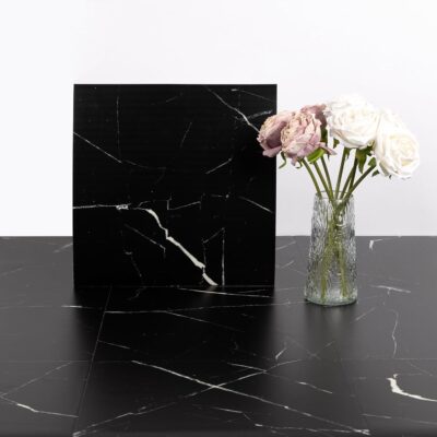 Elffloor Black Marble Peel and Stick Vinyl Flooring, 10 Pcs - Image 2