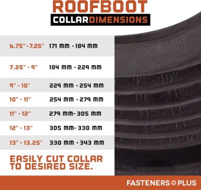 EPDM Roof Flashing Boot Kit for 6-3/4" - 13-1/2" Pipes - Image 2