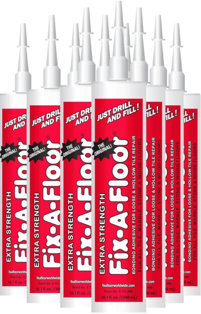 Fix-A-Floor Adhesive Pack of 12 Tubes with Customizeable Tip