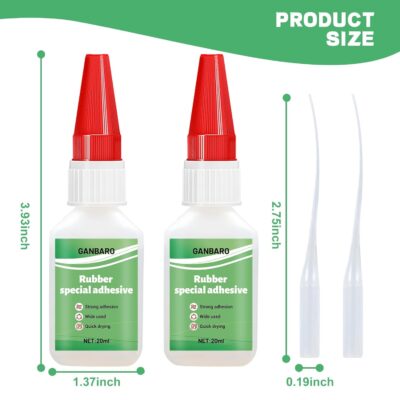 Ganbaro 20 ml x 2 Rubber Glue Adhesive: Fast-Bonding for Rubber - Image 8