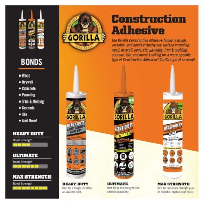 Gorilla 8010001 9 oz White Construction Adhesive Pack - Image 2