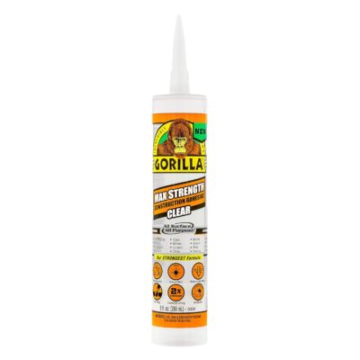 Gorilla Max Strength Clear Adhesive, 9oz Cartridge, Pack of 1