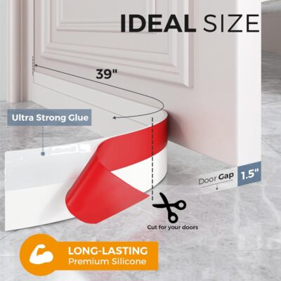 GroTheory 2 Pack Door Draft Stopper, White, 2"x39" - Image 4