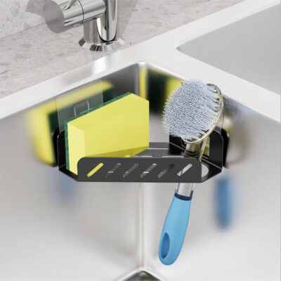 GSlife Adhesive Sink Caddy for Square Sink Corner