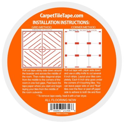 Heavy Duty Double Sided Carpet Tile Tape 2in x 90ft - Image 3