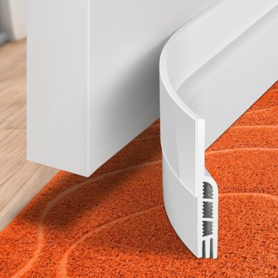 Holikme White Door Draft Stopper with Strong Adhesive