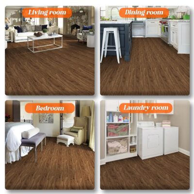 Homease Wood Grain Vinyl Flooring Roll, Brown, DIY Solution - Image 7