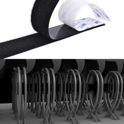 1in x 20ft Self-Adhesive Hook and Loop Tape Black - Image 4