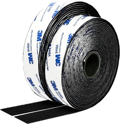 1in x 20ft Self-Adhesive Hook and Loop Tape Black