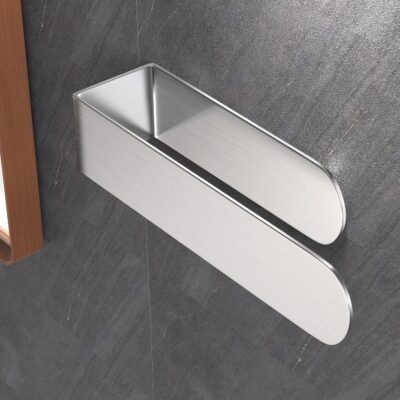 HUFEEOH Silver Self-Adhesive Towel Bar, Stainless Steel Brushed