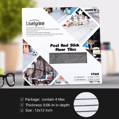 Industrial Concrete Vinyl Floor Tile Stickers 4-Pack 12X12" - Image 6