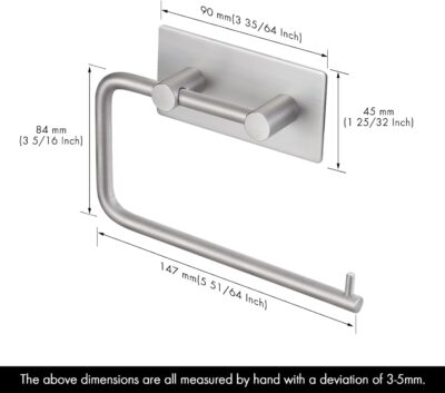 KES Self Adhesive Toilet Paper Holder Stainless Steel Brushed Finish - Image 2