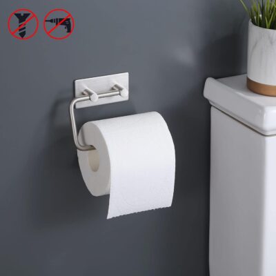 KES Self Adhesive Toilet Paper Holder Stainless Steel Brushed Finish - Image 4