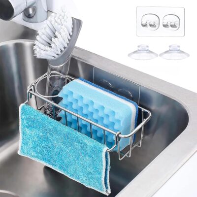 KESOL Stainless Steel Sponge Holder Caddy with Suction Cup - Image 2