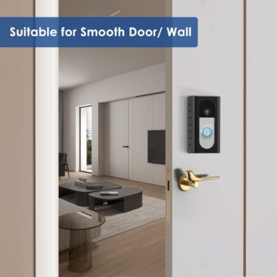 KIMILAR 2024 No Drill Adhesive Doorbell Mount, Black - Image 7