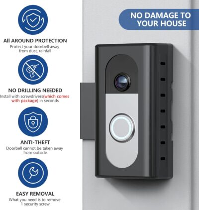 KIMILAR Anti-Theft Doorbell Mount for Ring/Blink, Adjustable Bracket - Image 4