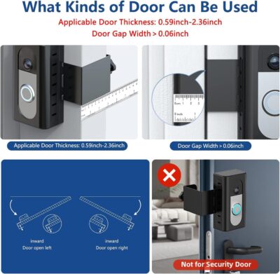 KIMILAR Anti-Theft Doorbell Mount for Ring/Blink, Adjustable Bracket - Image 3