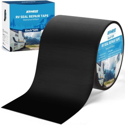 Kohree Butyl Sealant Tape: 6"x50' Black RV Roof Repair