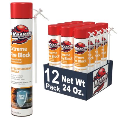 Kraken Bond Extreme Orange Fire Block Foam - 12 Pack