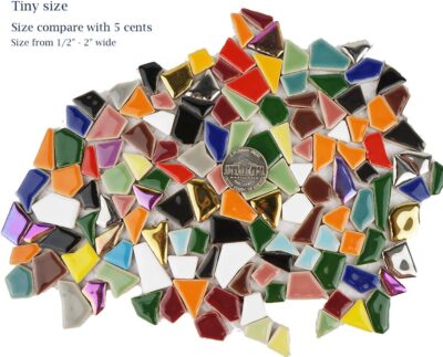 Lanyani Vibrant Broken Ceramic Tiles for Crafts Mosaics - 2 Pounds - Image 3