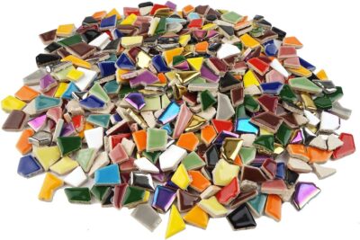 Lanyani Vibrant Broken Ceramic Tiles for Crafts Mosaics - 2 Pounds - Image 2