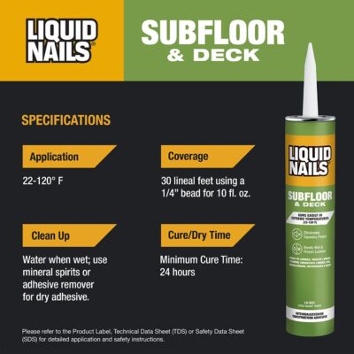 LN902 Subfloor & Deck Adhesive, Low VOC, 28 oz - Image 4