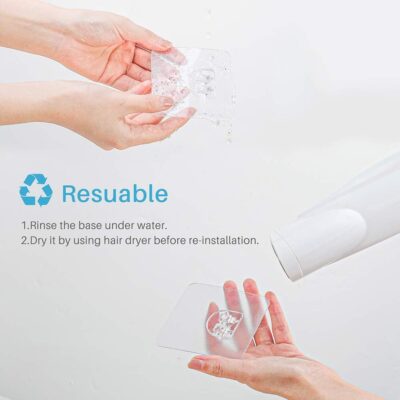 LUXEAR 6 Pack Adhesive Sticker for Bathroom Kitchen - Reusable, Transparent - Image 2