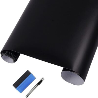 Matte Black Vinyl Wrap 12" x 60" Outdoor Automotive Use