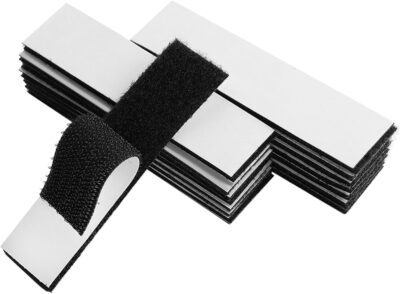 Melsan 1x4 inch Hook and Loop Strips - 15 Sets, Strong Adhesive, Black