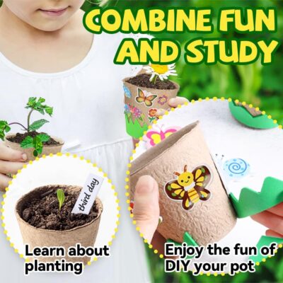 Kids' DIY Flower Pot Craft Kit with Foam Stickers - Image 4