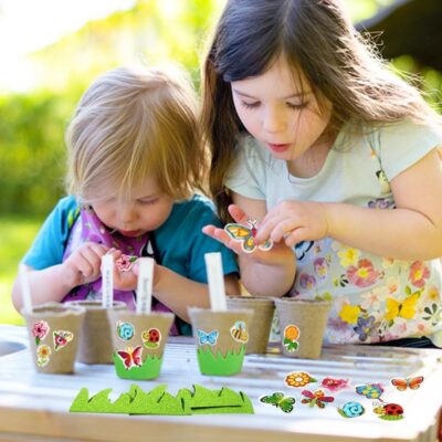 Kids' DIY Flower Pot Craft Kit with Foam Stickers - Image 2