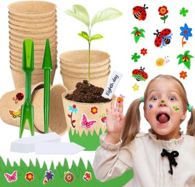 Kids' DIY Flower Pot Craft Kit with Foam Stickers