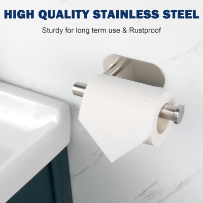 NearMoon Self Adhesive Toilet Paper Holder, Rustproof Stainless Steel - Image 2