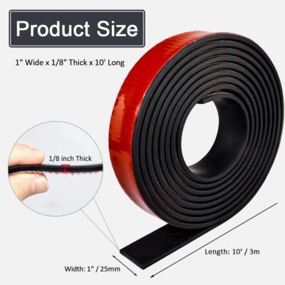 Neoprene Rubber Strips: 1" Wide x 1/8" Thick x 10' Long - Image 6