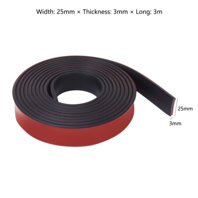 Neoprene Rubber Strips: Adhesive, Non-Slip, 1x1/8x10 Ft - Image 2