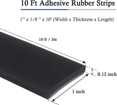 Neoprene Rubber Strips with Adhesive Backing, 1" x 1/8" x 10' - Image 6