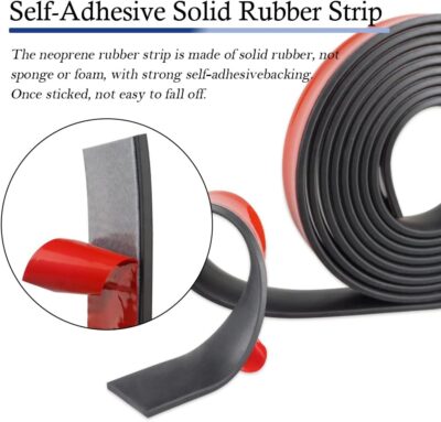 Neoprene Rubber Strips with Adhesive Backing, 1" x 1/8" x 10' - Image 2