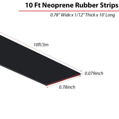 Neoprene Rubber Strips with Adhesive Backing (0.78" x 1/12" x 10') - Image 2