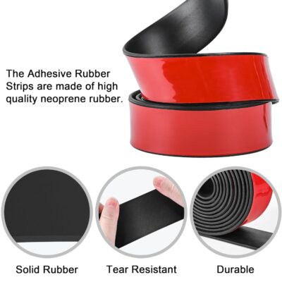 Neoprene Rubber Strips with Adhesive Backing, 1" x 1/16" x 10' - Image 4