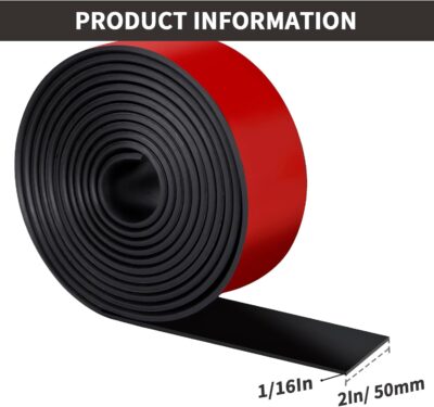 Neoprene Rubber Strips with Adhesive Backing, 2" x 1/16" x 120" - Image 6