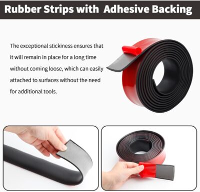 Neoprene Rubber Strips with Adhesive Backing, 2" x 1/16" x 120" - Image 2