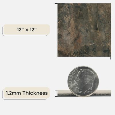 Nexus 12" Vinyl Floor Tiles - Dark Slate Marble Pattern - Image 3