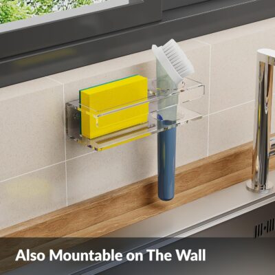 NiHome Acrylic Sponge Holder for Kitchen Sink with Suction Cups - Image 4