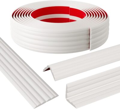 Peel and Stick Wall Corner Protector, 1.6" x 20', White