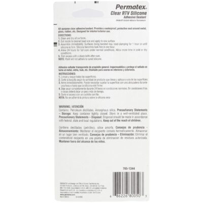 Permatex Clear RTV Silicone Sealant, 3 oz - Image 2