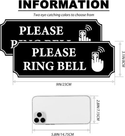 Ring Doorbell Sign: Fade-Resistant Vinyl Sticker for Home/Office - Image 3